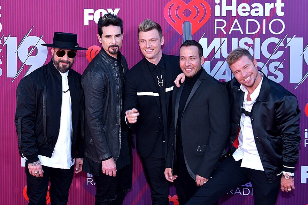 The Backstreet Boys performing live on stage in 2019
