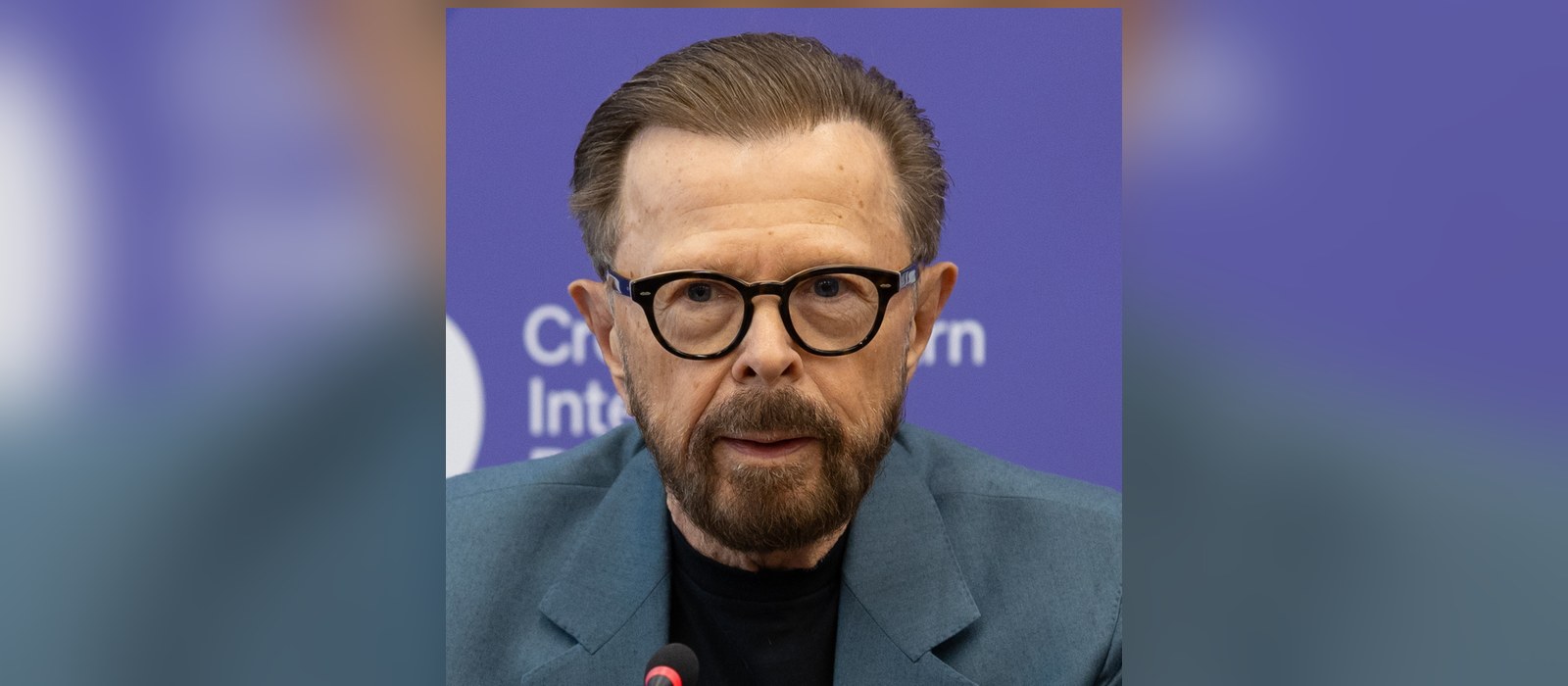 Björn Ulvaeus, CISAC president and ABBA co-founder, speaking at a microphone about creators and AI licensing