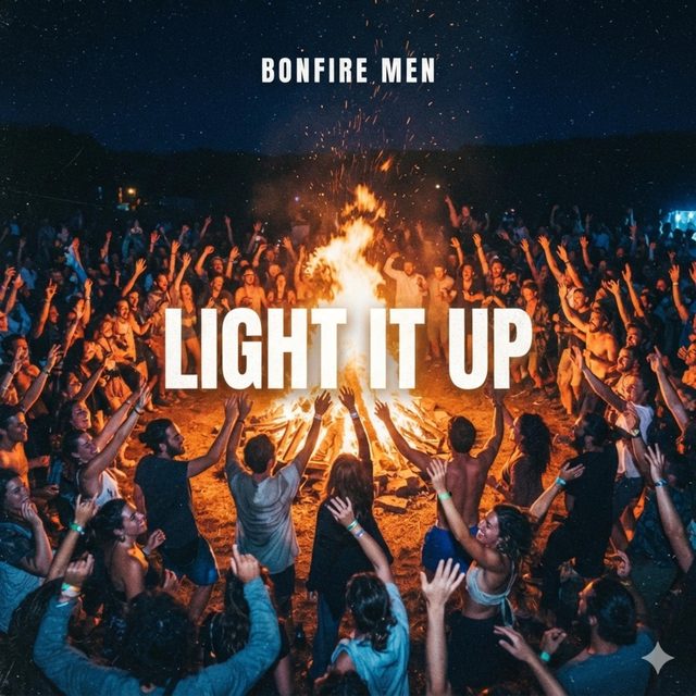 Cover art for Light it Up by Bonfire Men, nominated for Best AI Pop Song