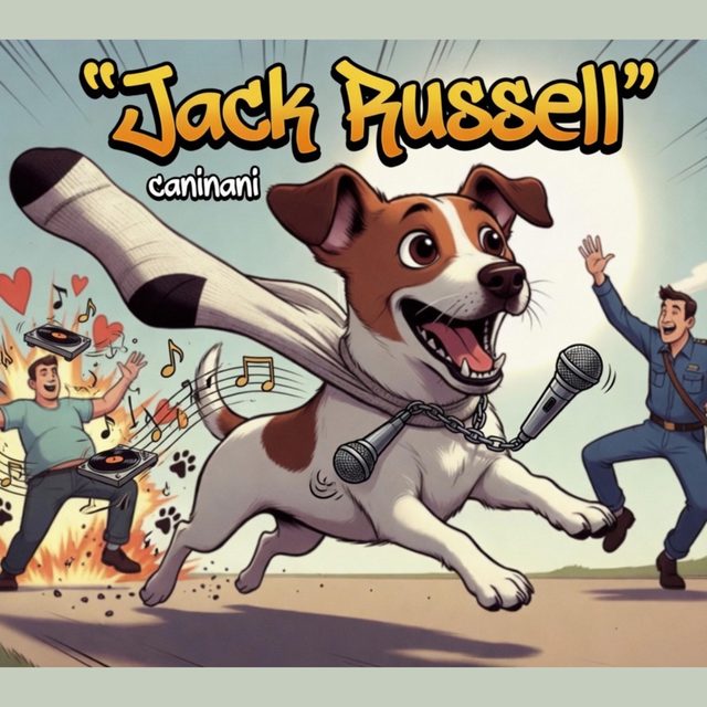 Cover art for Jack Russell by CANIMANI, nominated for Best AI Comedic Song