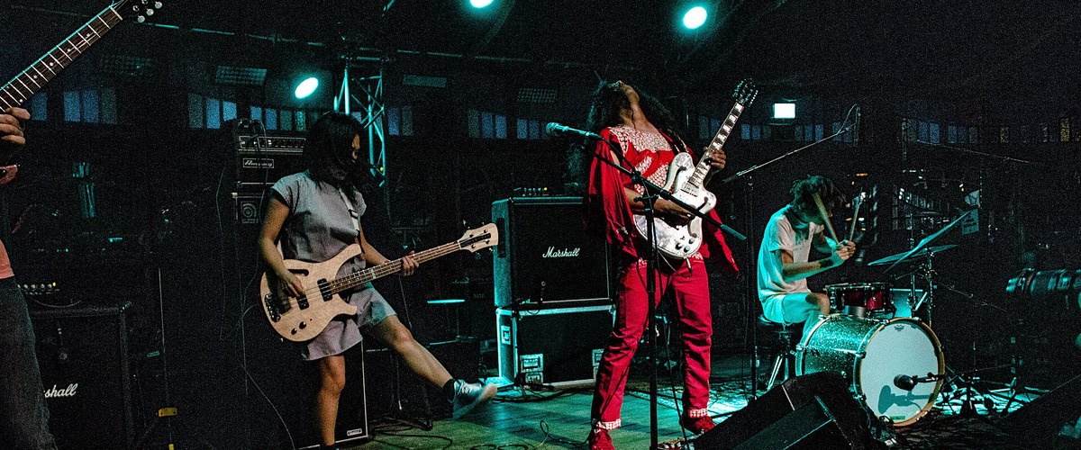Deerhoof performing live on stage at Haldern Pop Festival in Germany in 2018