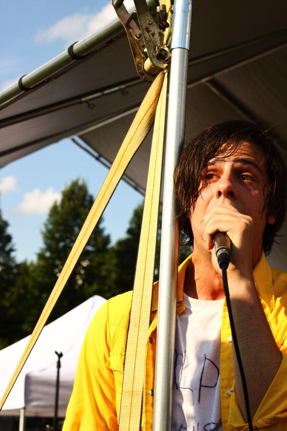 Underground rapper Eyedea performing live on stage in 2010, the year he died