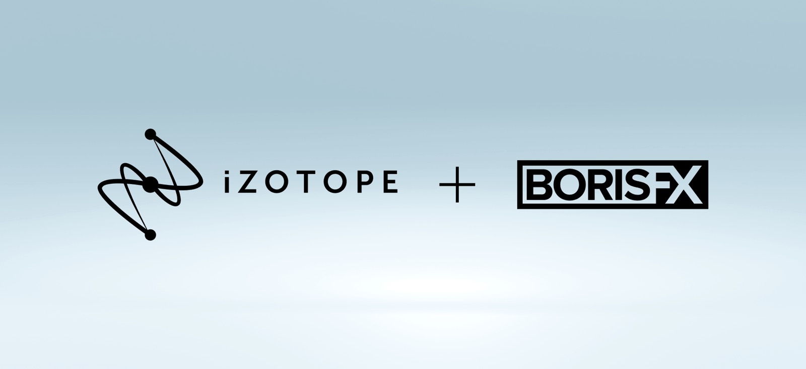 iZotope and Boris FX logos on the official acquisition announcement graphic