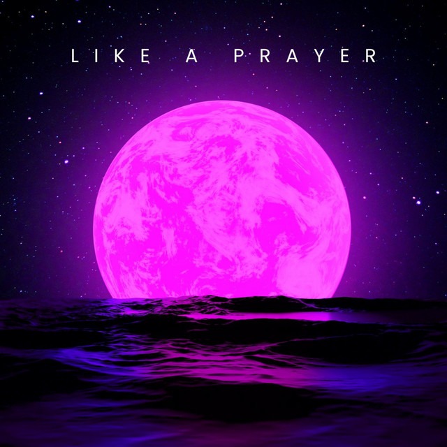Cover art for Josh Fawaz's Like a Prayer, a magenta planet rising over dark water, the track that later gained AI vocal and AI drum credits