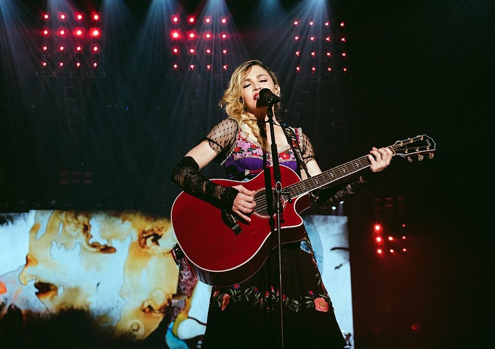 Madonna performing live on her Rebel Heart Tour