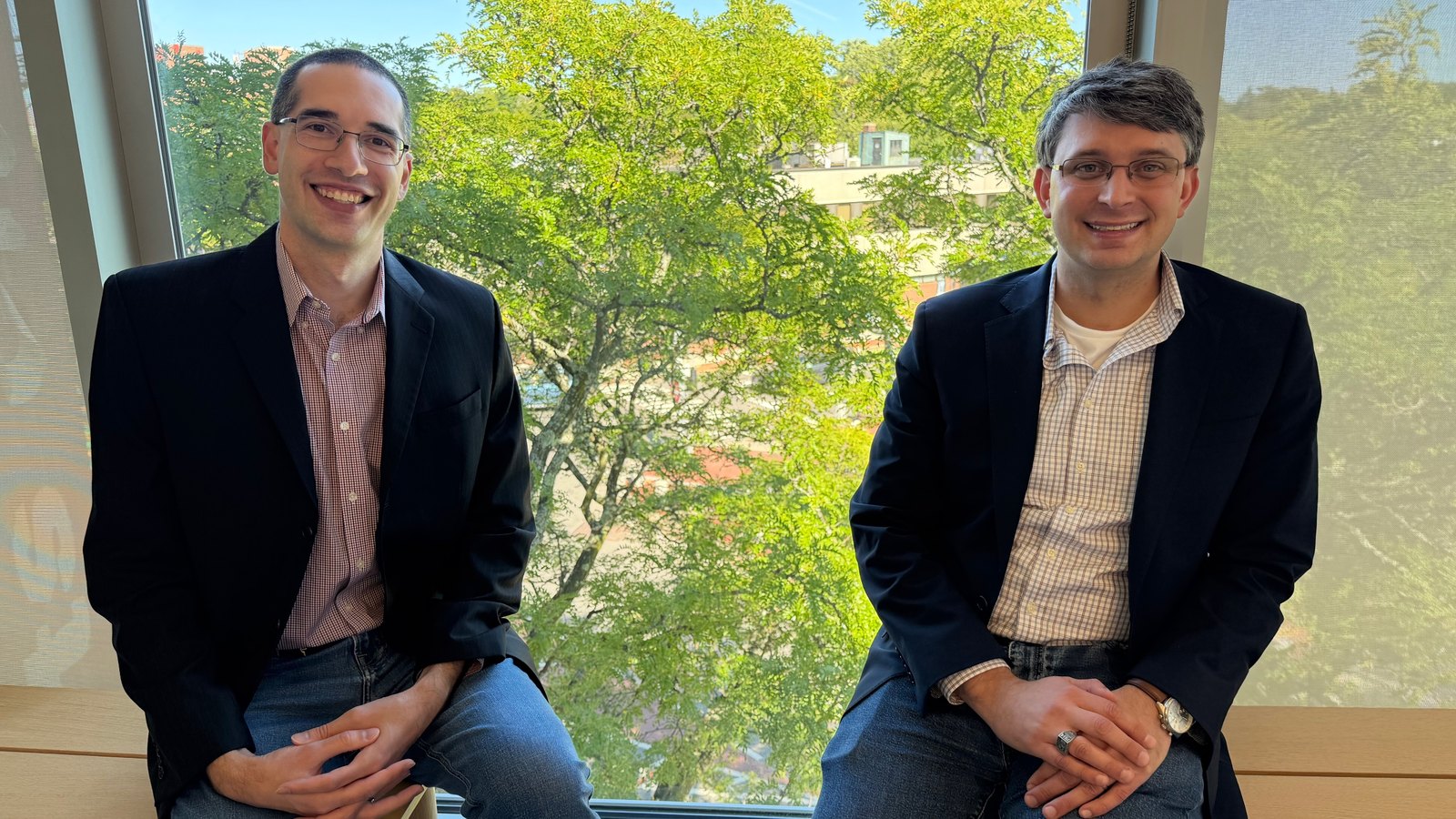 Modulate co-founders Carter Huffman and Mike Pappas, now CEO and chairman, photographed together