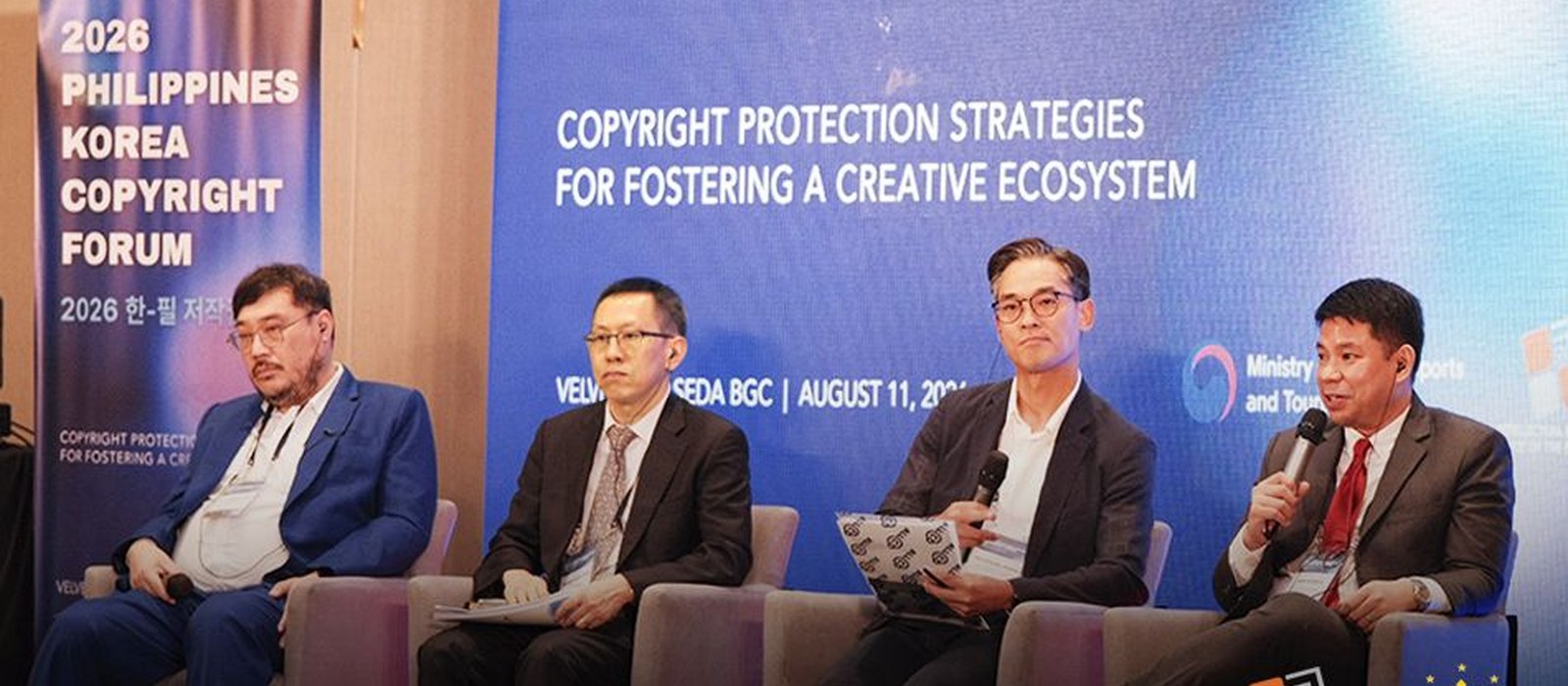 Panel session at the 2026 Philippines-Korea Copyright Forum in Bonifacio Global City, held on August 11, 2026