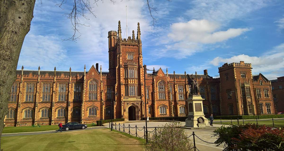 The Lanyon Building at Queen's University Belfast, where Dr Katherine Pittalis researched music bots and AI personas