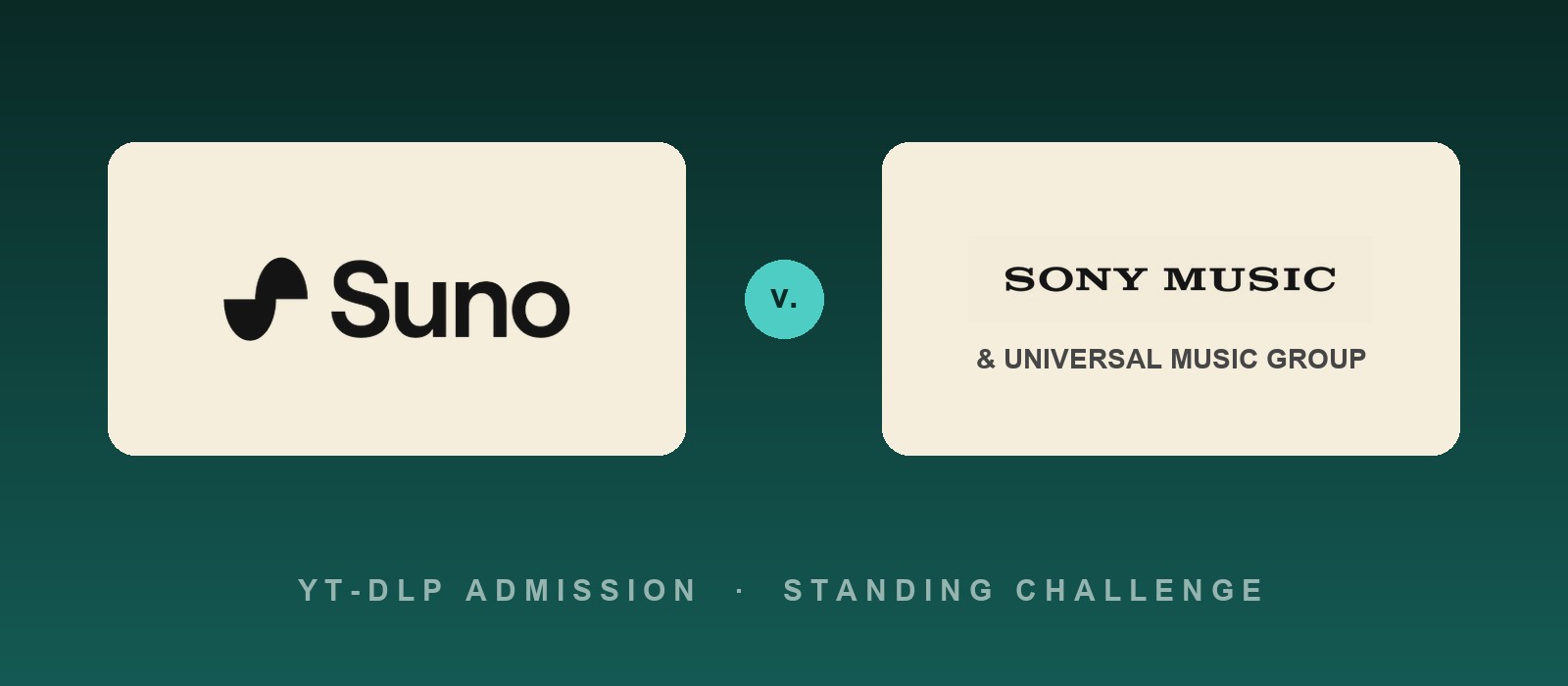 Suno logo facing Sony Music and Universal Music Group, the parties in Suno's September 1 court answer