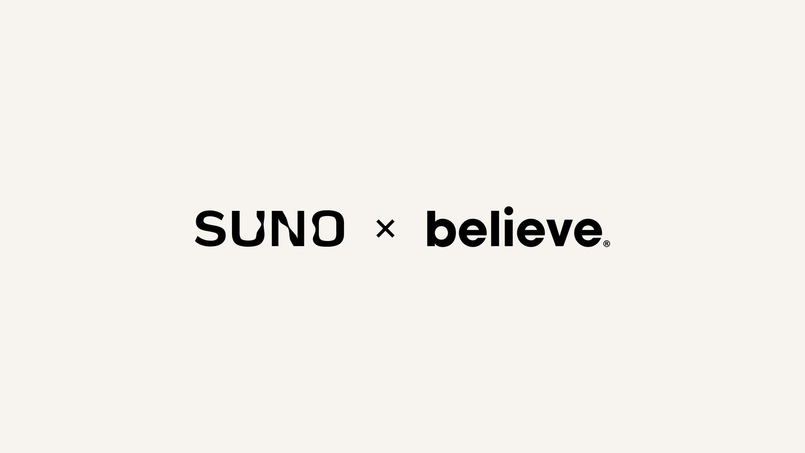 Suno and Believe partnership lockup announcing the global AI licensing deal covering Believe and TuneCore repertoire