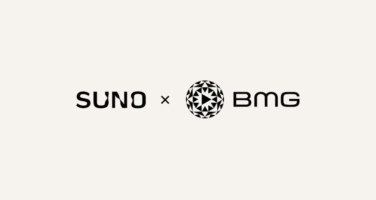 Suno and BMG logos side by side, marking their August 2026 global licensing alliance