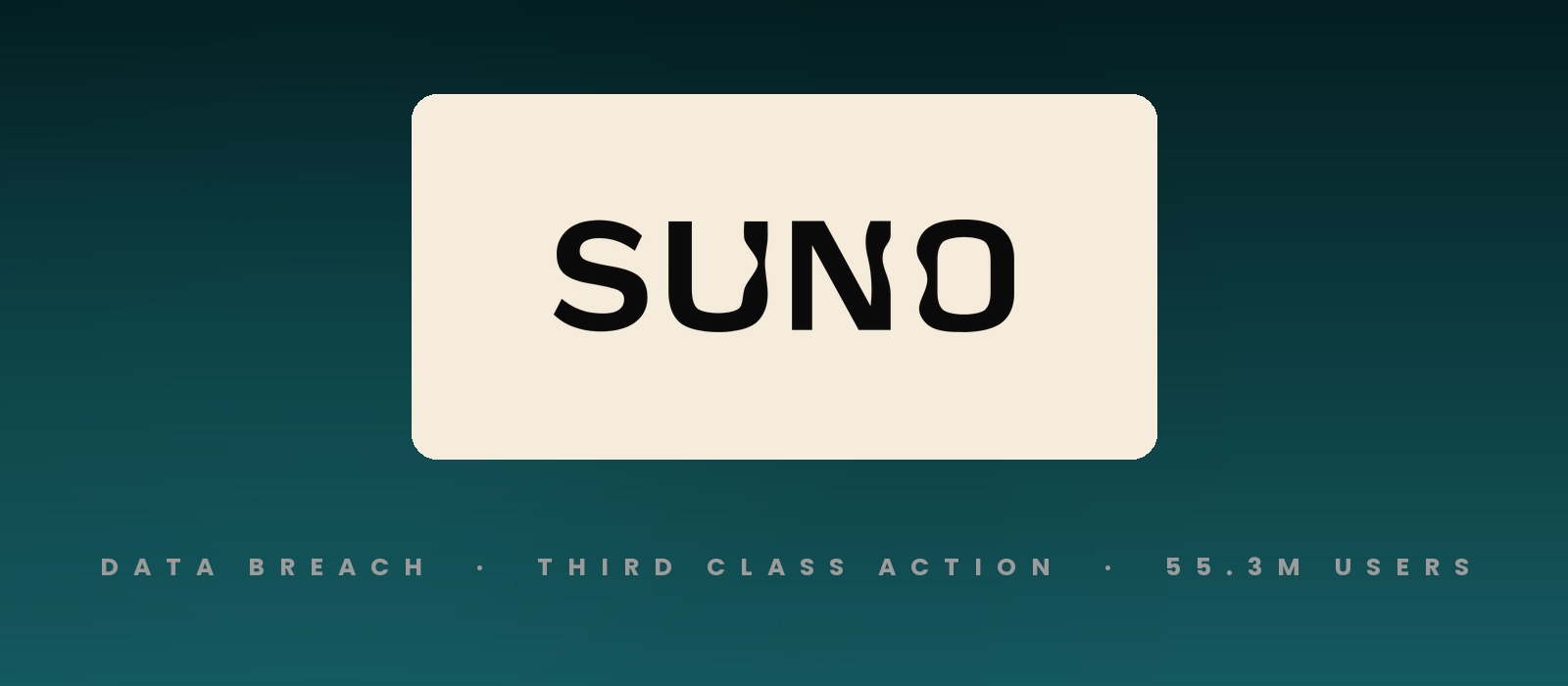 Suno logo, the AI music company facing a third proposed class action over its November 2025 data breach