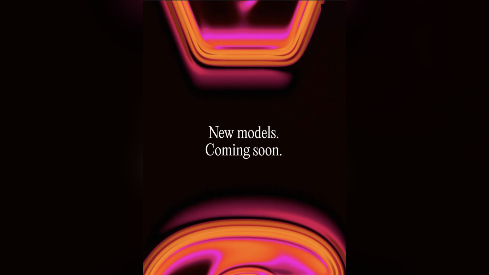 Suno's Instagram teaser reading New models. Coming soon. over glowing pink and orange shapes