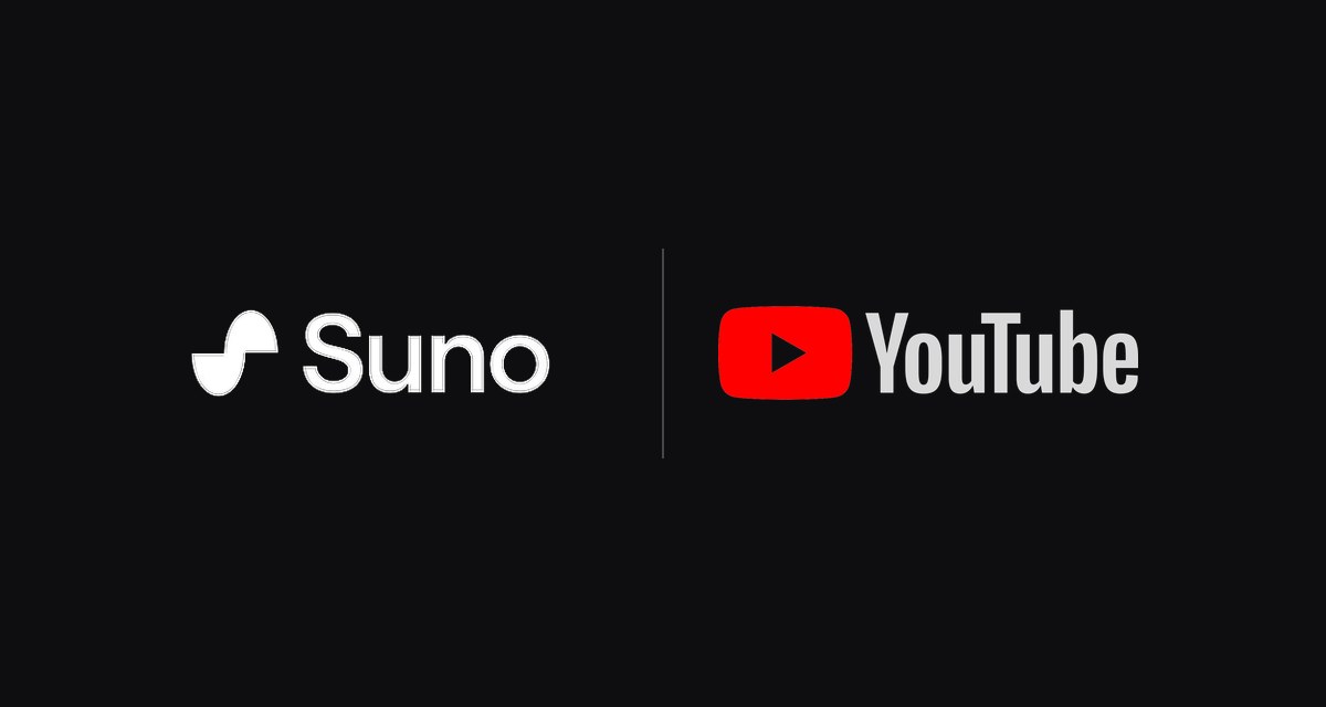 Suno and YouTube logos side by side, the two platforms at the center of the DMCA stream-ripping claim against Suno