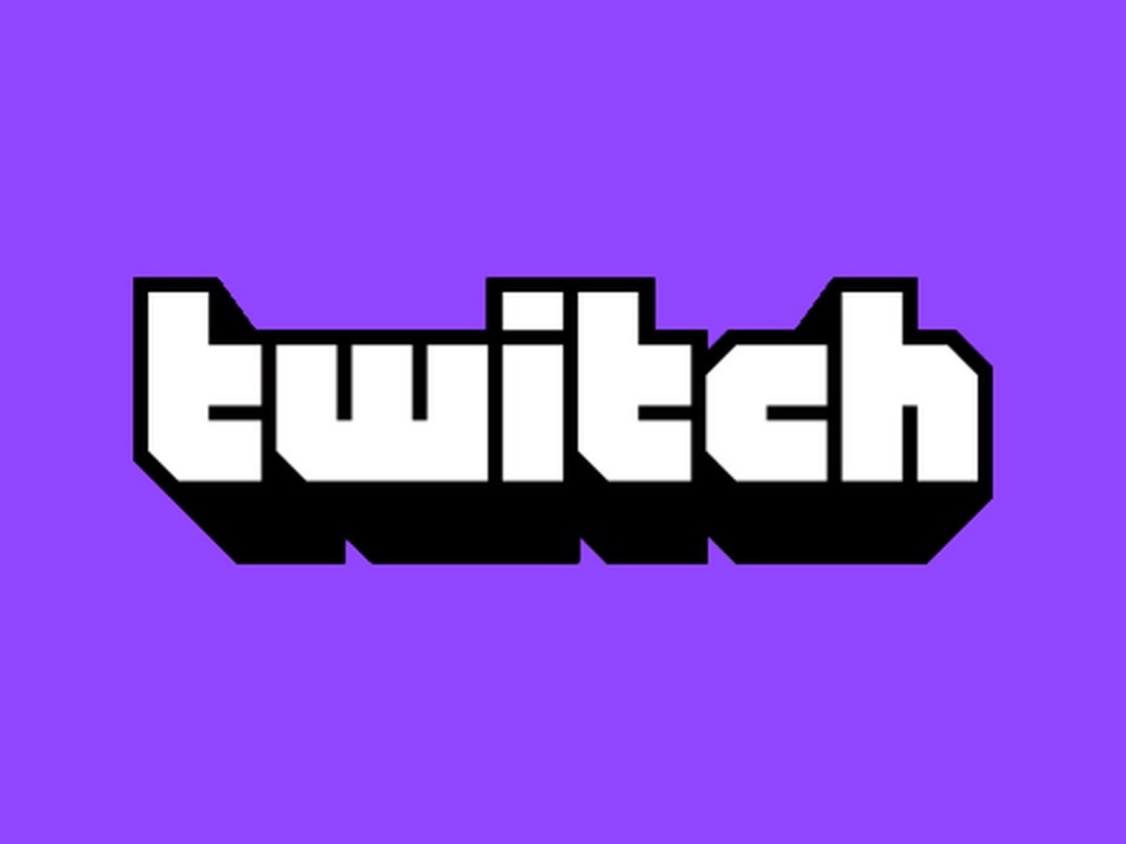 The Twitch wordmark in white and black on the platform's purple brand background