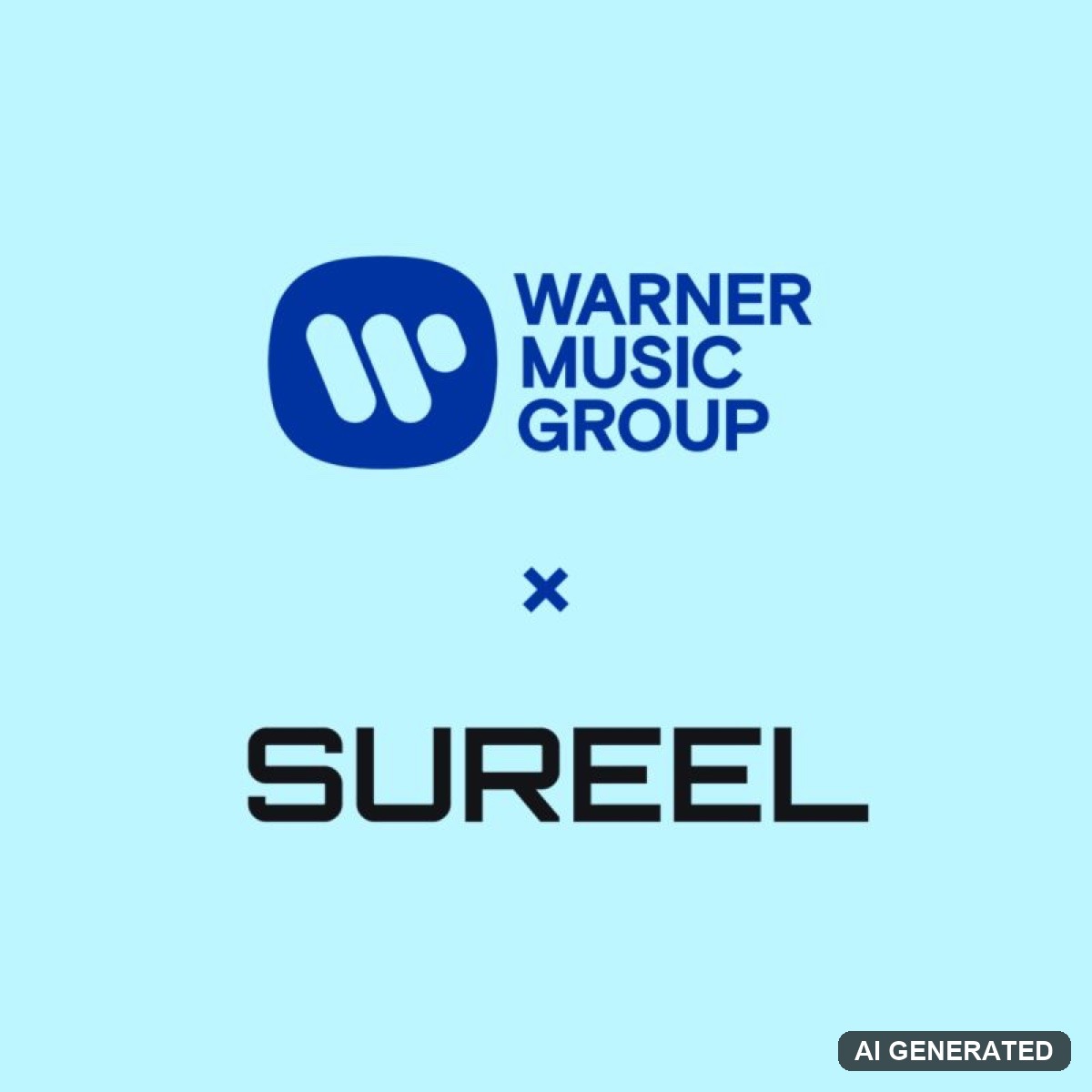 Warner Music Group and Sureel logo lockup marking WMG's acquisition of the AI attribution startup
