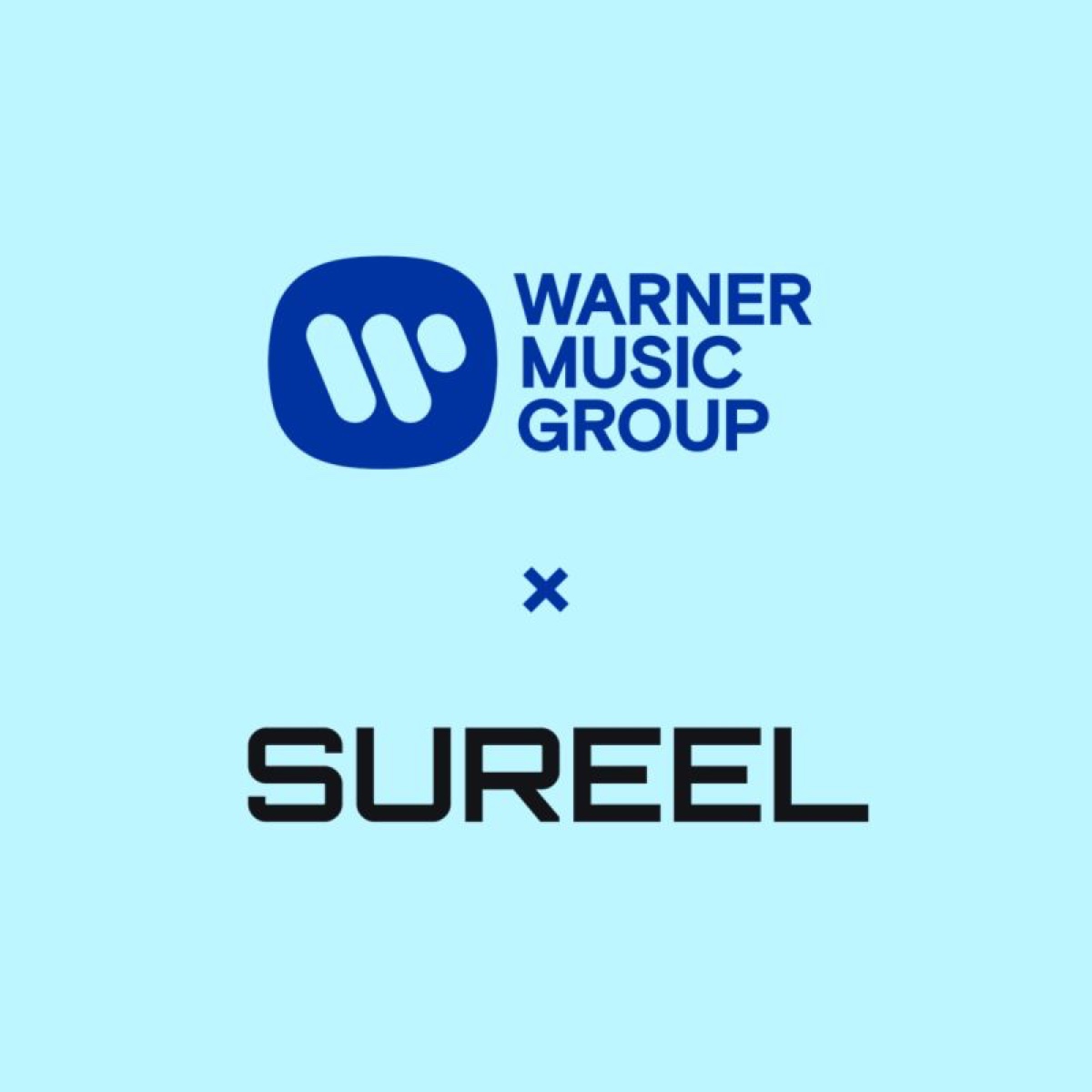Warner Music Group and Sureel logo lockup marking WMG's acquisition of the AI attribution startup
