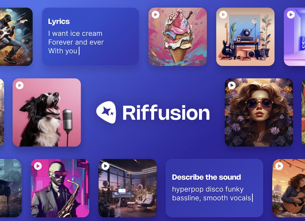 Riffusion is an AI music startup that has raised $4 million to expand their platform. Their app lets users create "riffs" - short musical snippets - by simply describing lyrics and style.