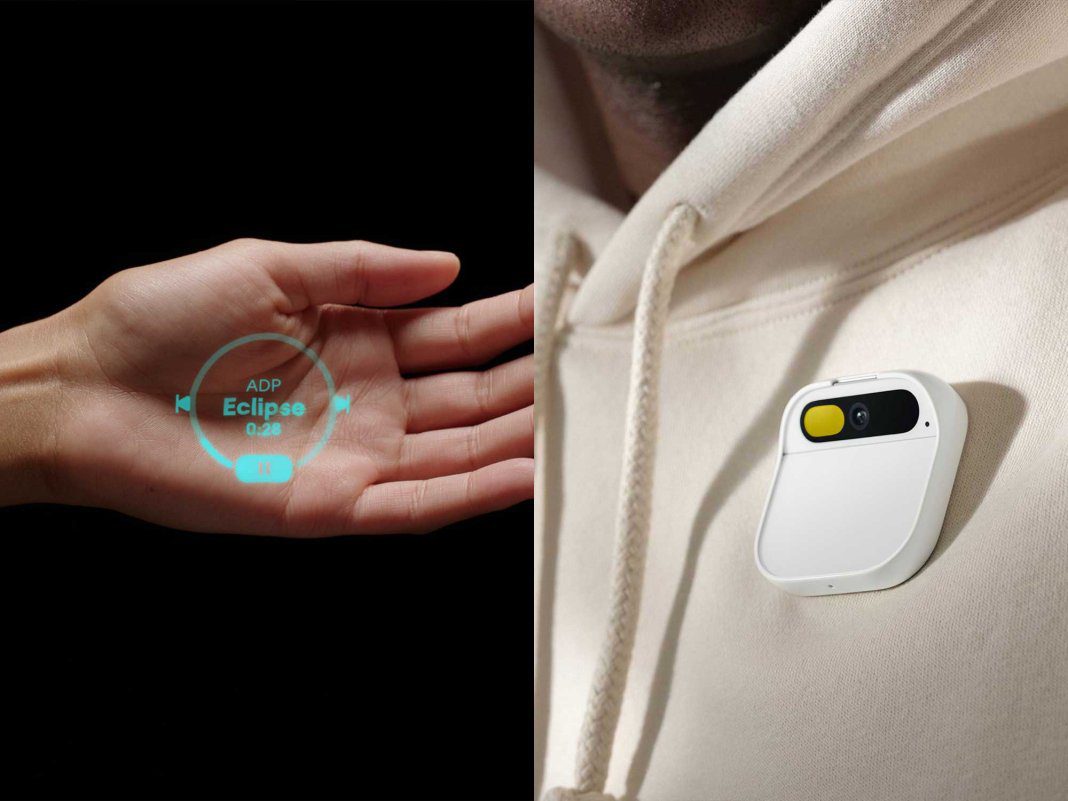 Play music with a hand gesture. Made possible by the AI pin. Designed by ex Apple engineers.