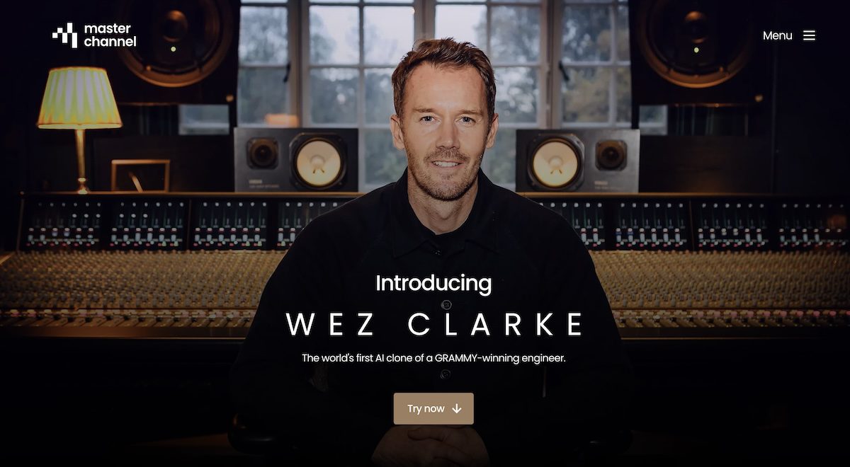 Music technology company Masterchannel has achieved a notable first - launching the world's very first AI clone of an audio engineer.
