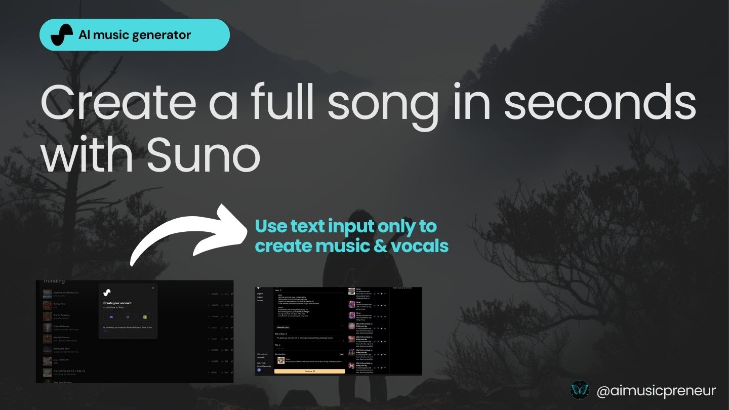 Create a full song in seconds with Suno AI.