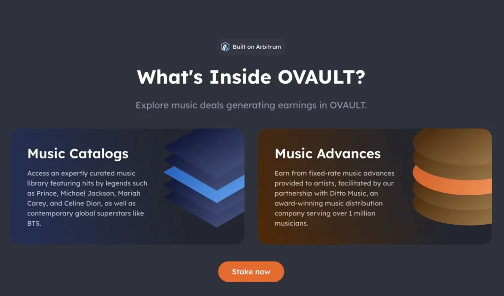 Opulous OVAULT music catalog staking pool overview