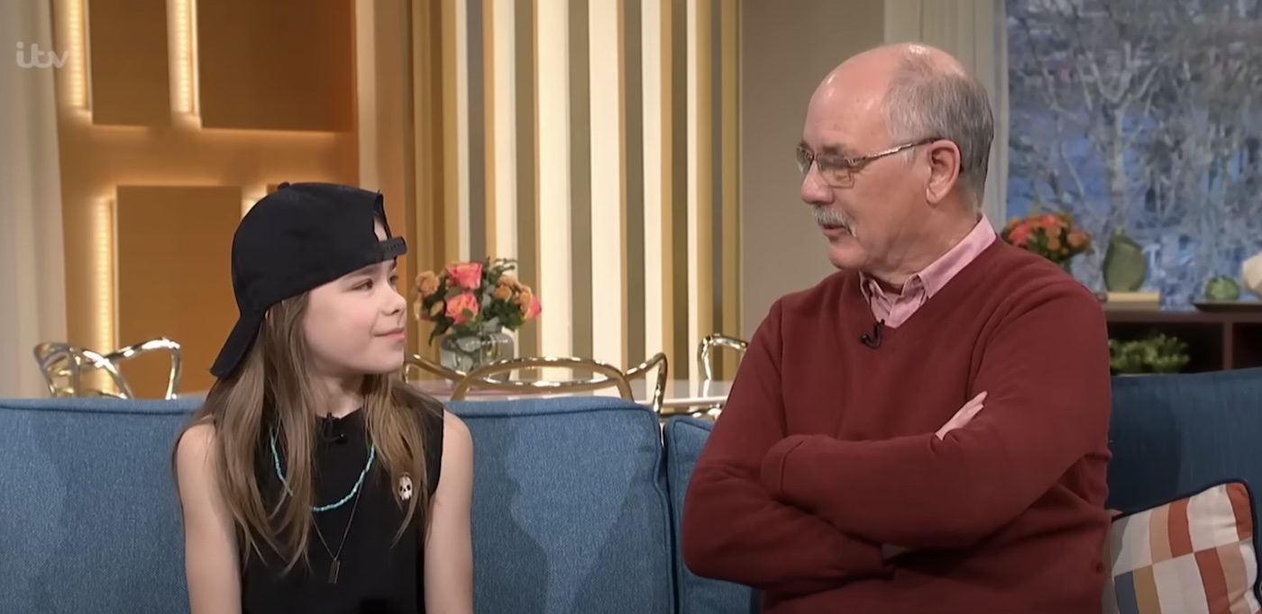 Olly Pearson of Britain's Got Talent and his grandfather on the "This morning" tv show.