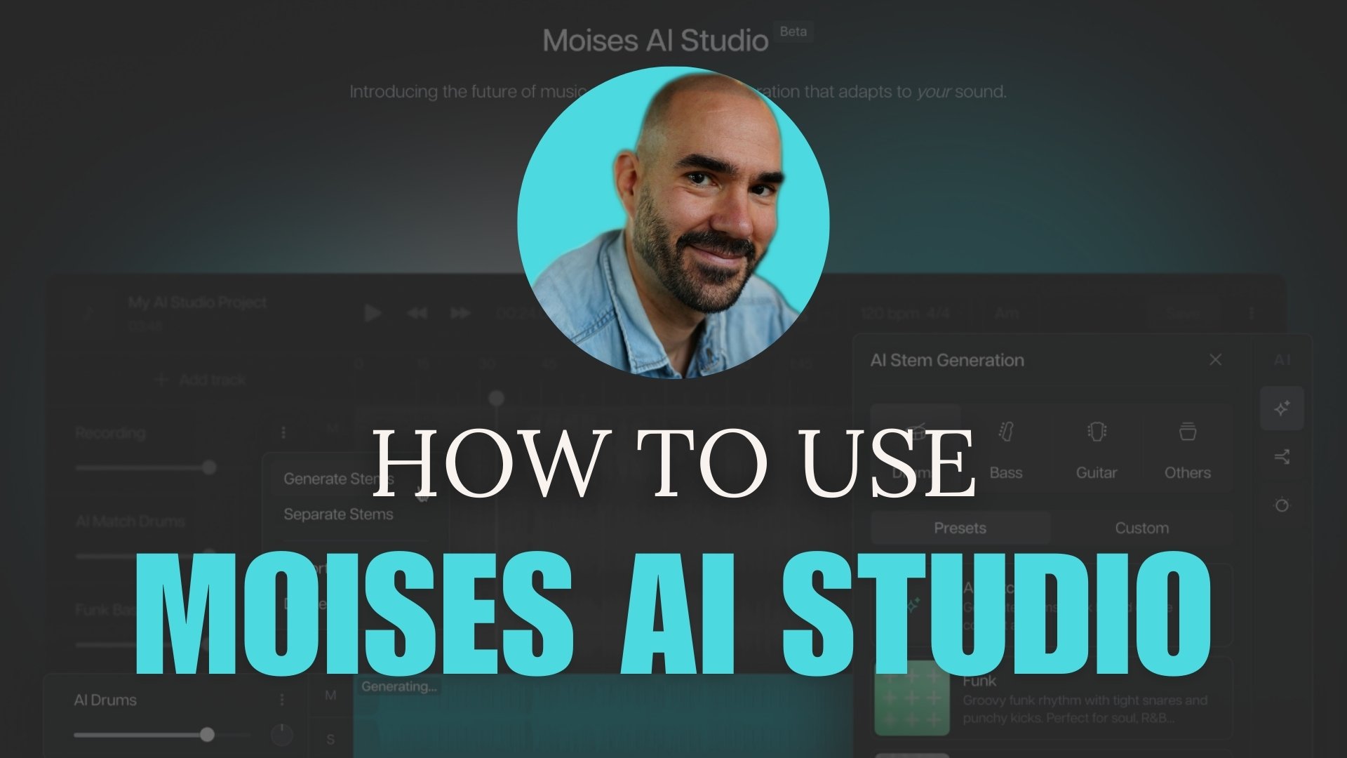 Step by step tutorial on how to use Moises AI studio for separation, generation, ai mixing and more.
