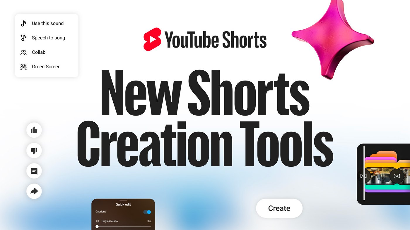 YouTube Shorts introduces new creation tools for short videos, including AI music features.