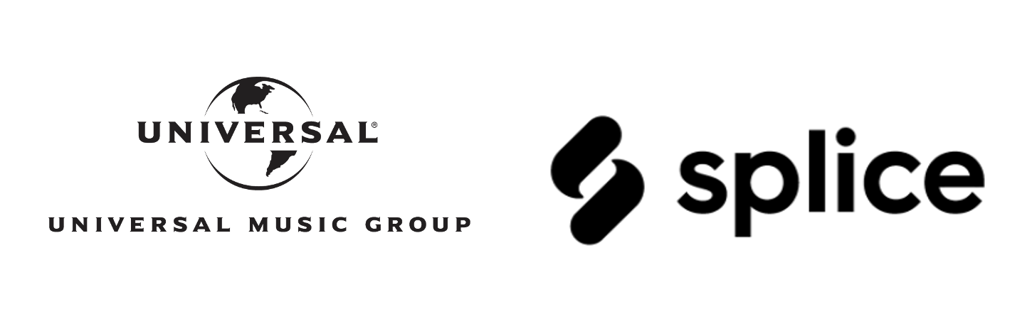 Universal Music Group and Splice logos displayed side by side in black.