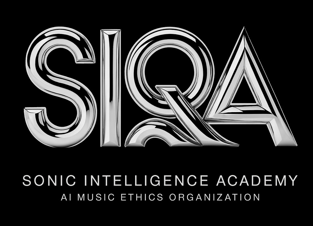 Silver SIQA logo for Sonic Intelligence Academy - AI Music Ethics Organization.