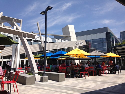 Googleplex outdoor patio at Google headquarters