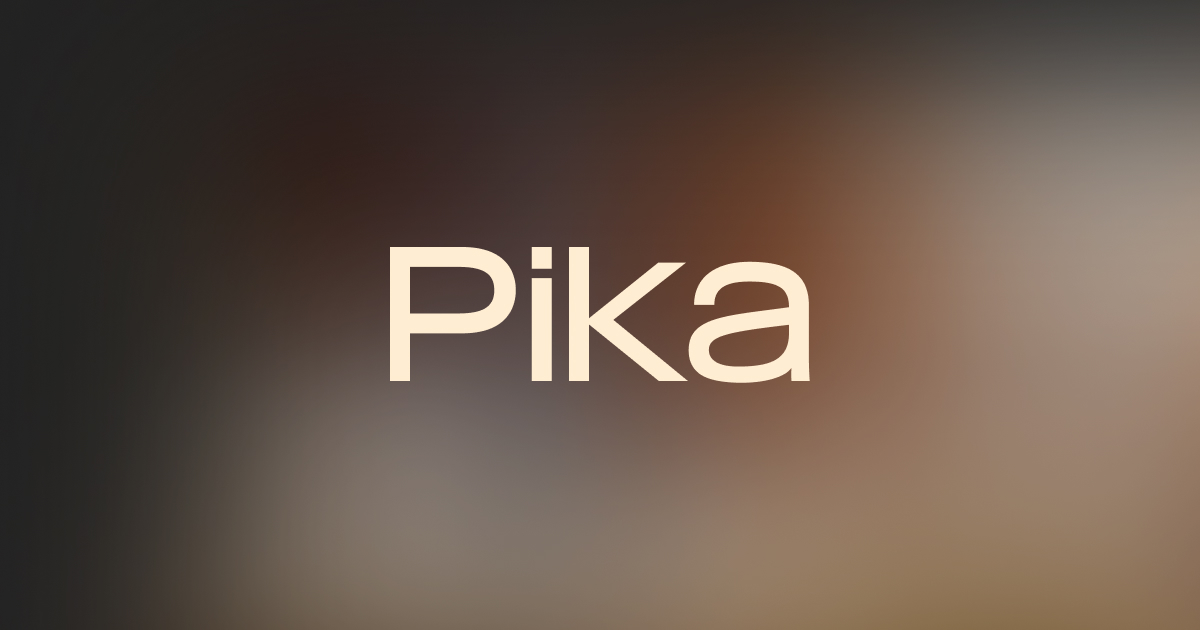 Pika AI video generator brand card from pika.art.